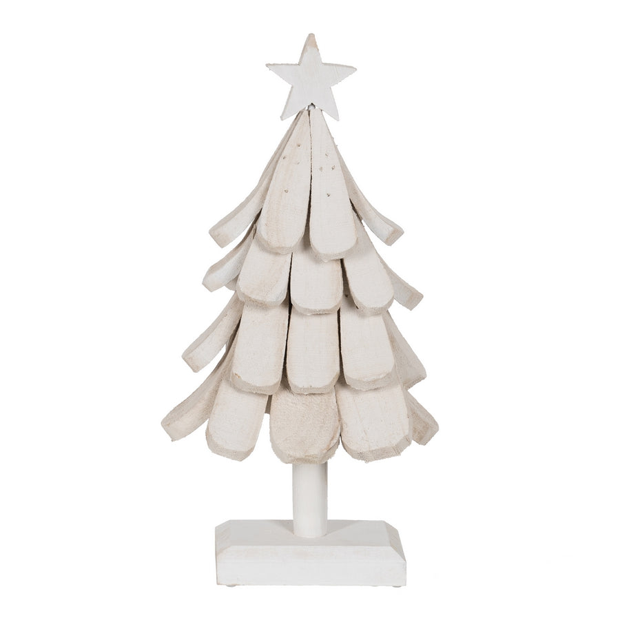 FIGURA ÁRBOL BLANCO MADERA PAULONIA 31 X 25 X 60 CM
