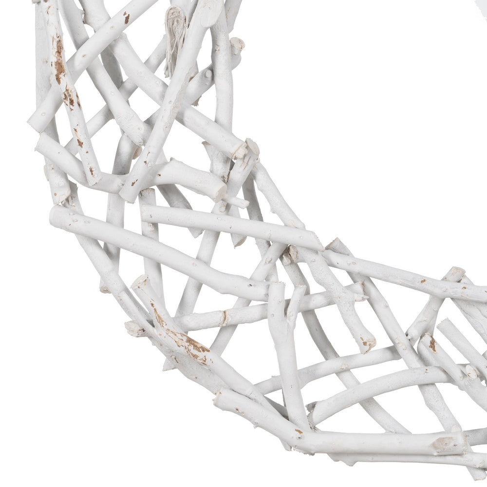 PAULOWNIA WOOD WHITE CROWN DECORATION 60 X 5 X 60 CM