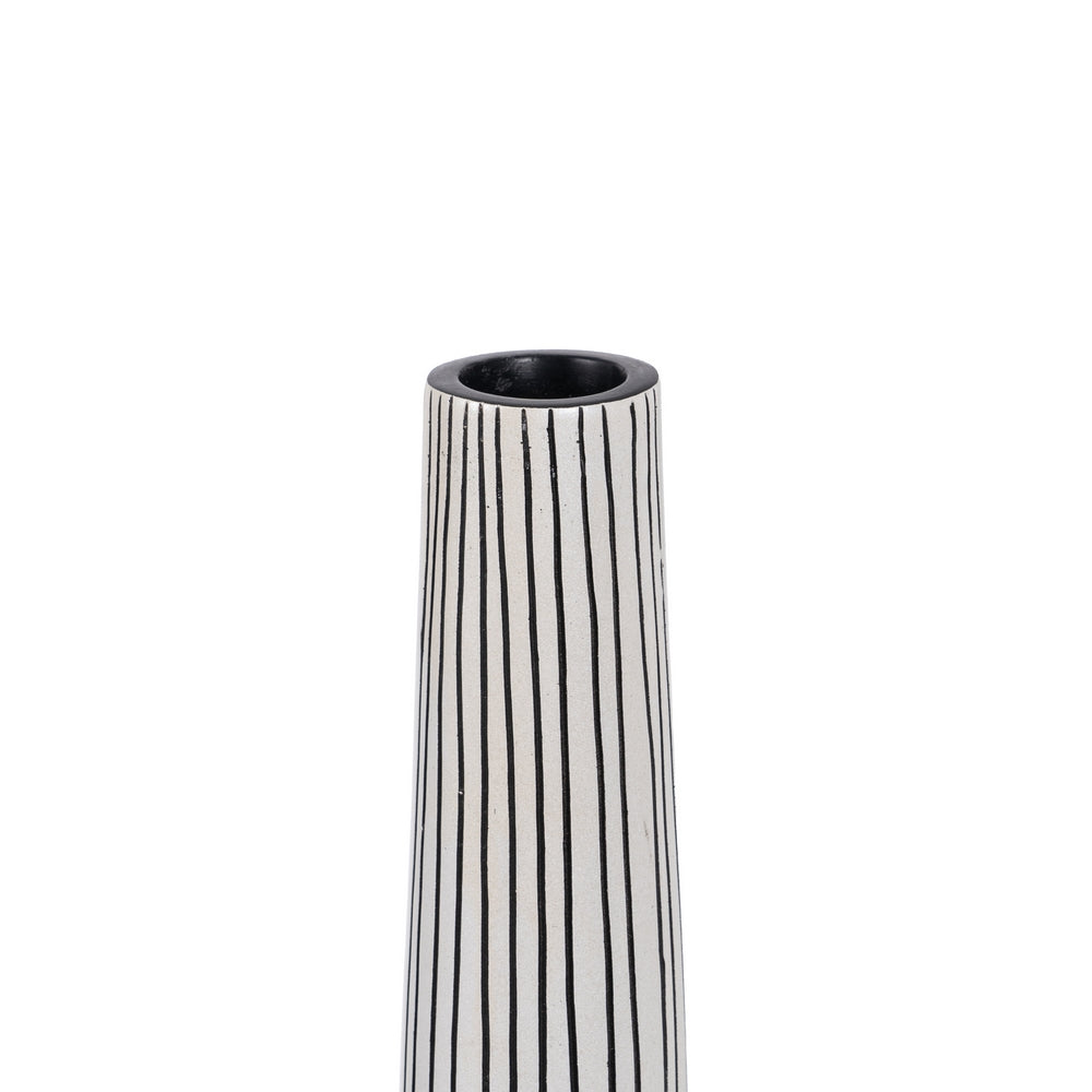 JARRÓN NEGRO-BLANCO POLIRESINA 23,50 X 13,50 X 60 CM