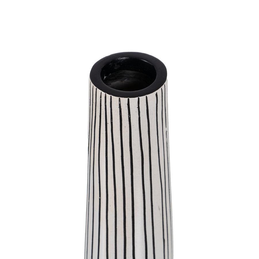 JARRÓN NEGRO-BLANCO POLIRESINA 23,50 X 13,50 X 60 CM
