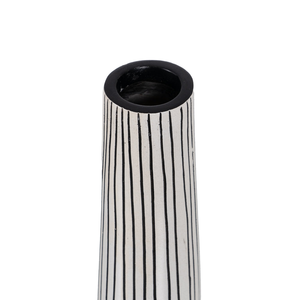 JARRÓN NEGRO-BLANCO POLIRESINA 23,50 X 13,50 X 60 CM