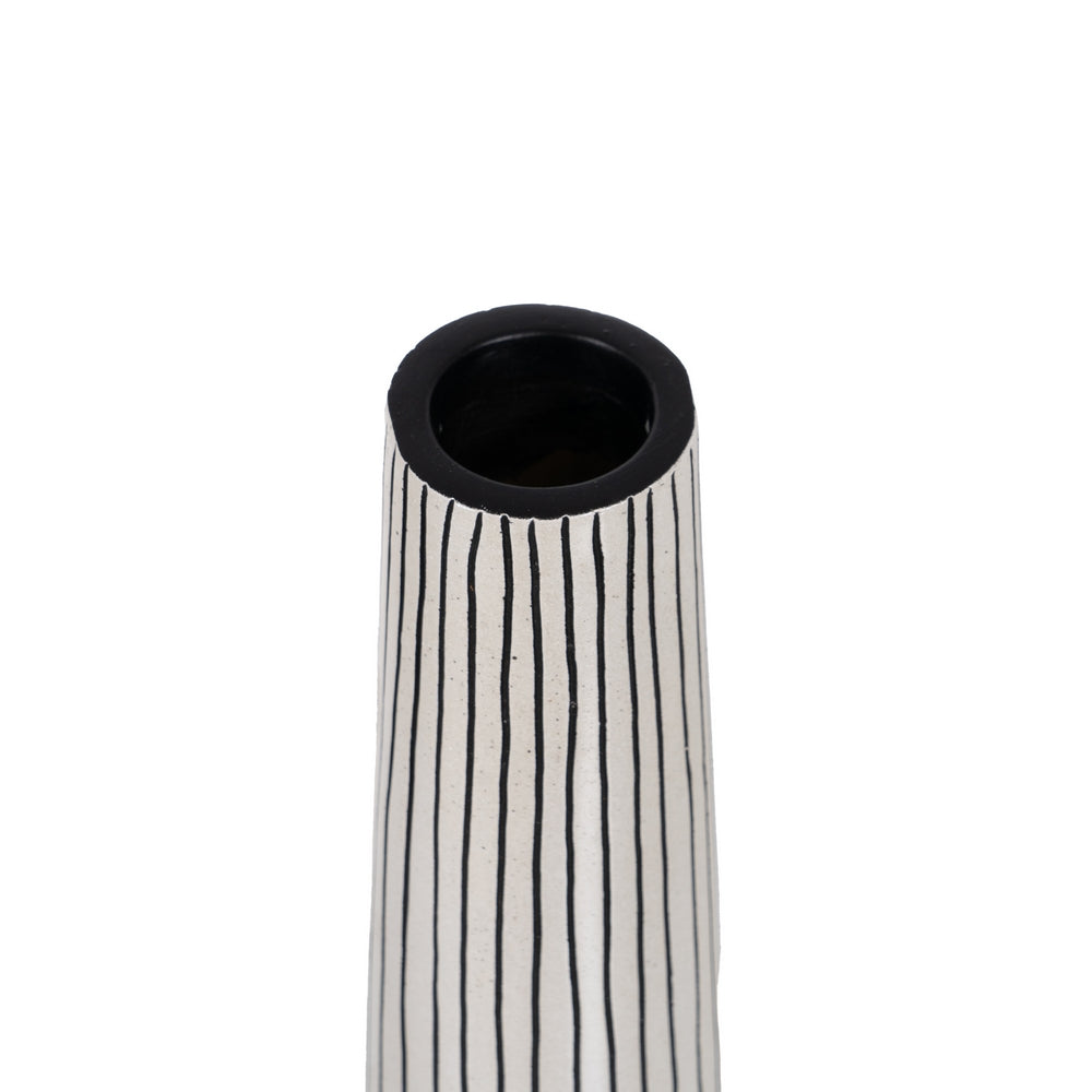 JARRÓN NEGRO-BLANCO POLIRESINA 29 X 15 X 76 CM