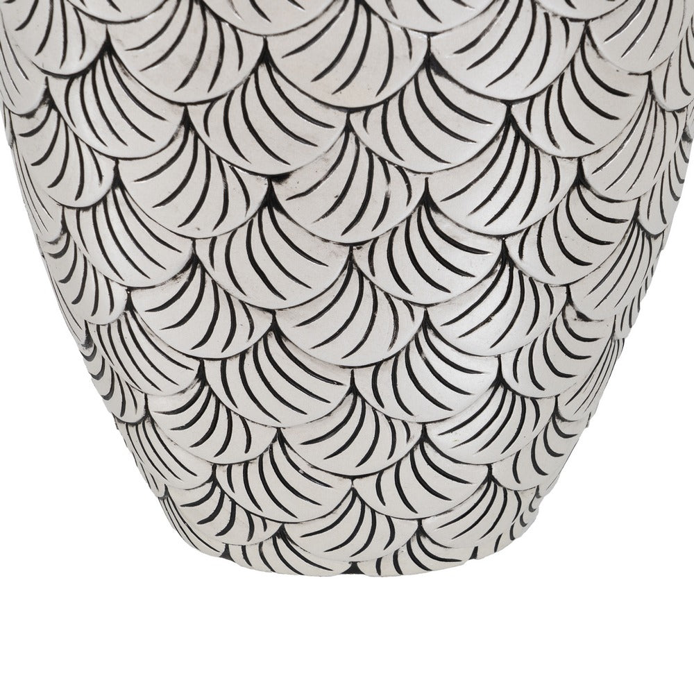 JARRÓN NEGRO-BLANCO POLIRESINA 29 X 15 X 76 CM