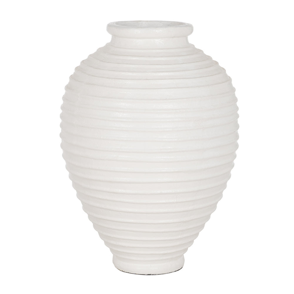 WHITE FIBER CEMENT VASE 72 X 72 X 100 CM