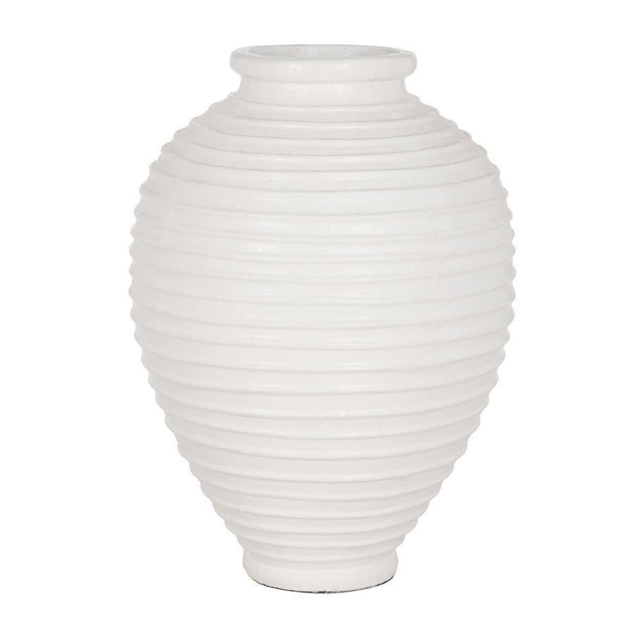 WHITE FIBER CEMENT VASE 72 X 72 X 100 CM