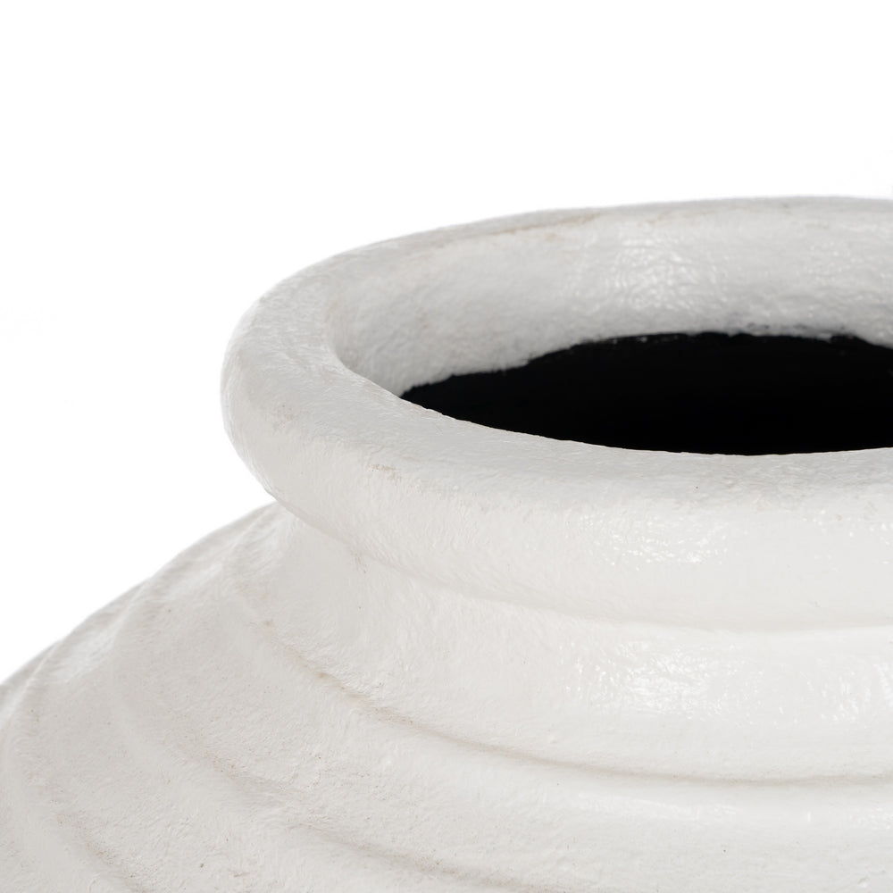 WHITE FIBER CEMENT VASE 72 X 72 X 100 CM