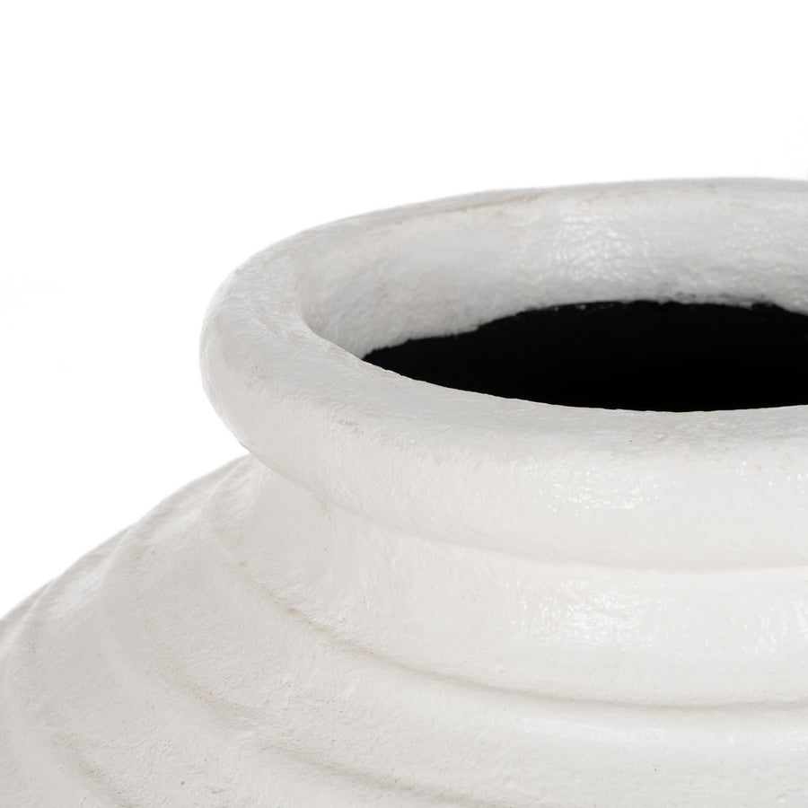 WHITE FIBER CEMENT VASE 72 X 72 X 100 CM