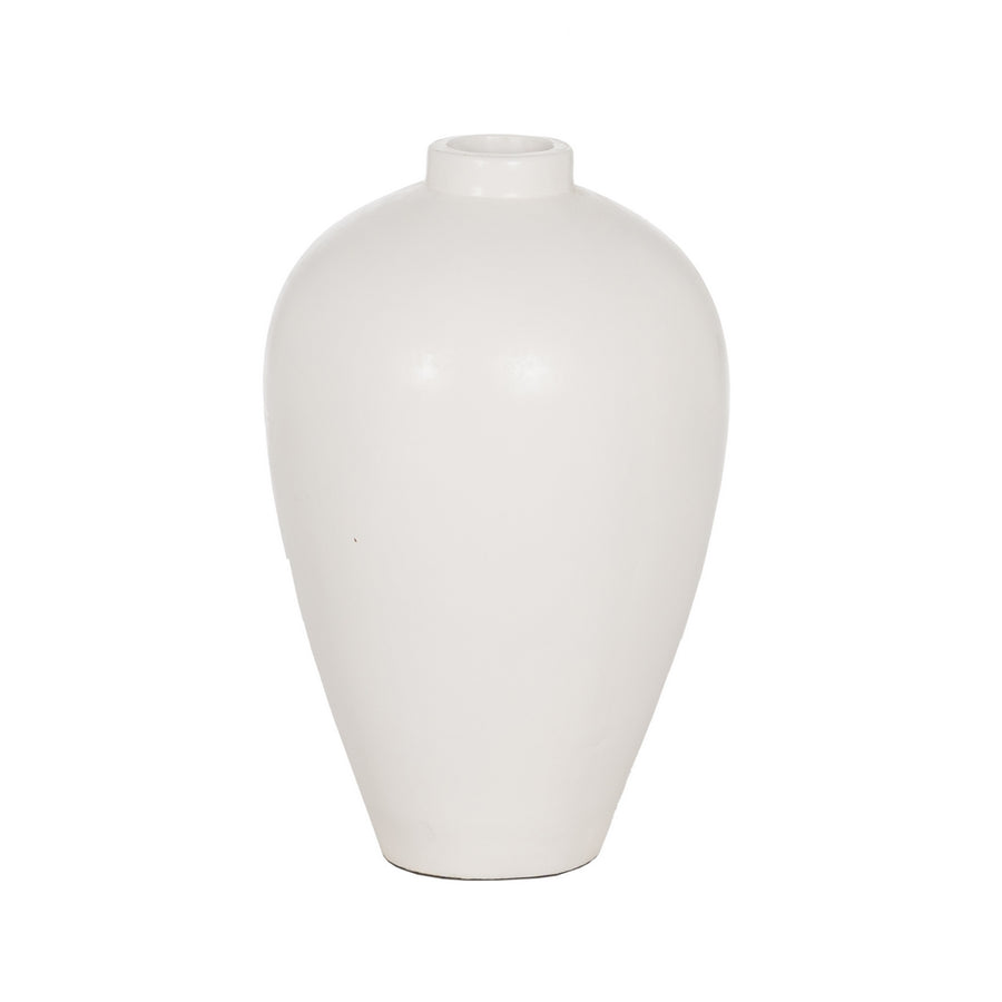 JARRÓN BLANCO TERRACOTA DECORACIÓN 38 X 38 X 60 CM