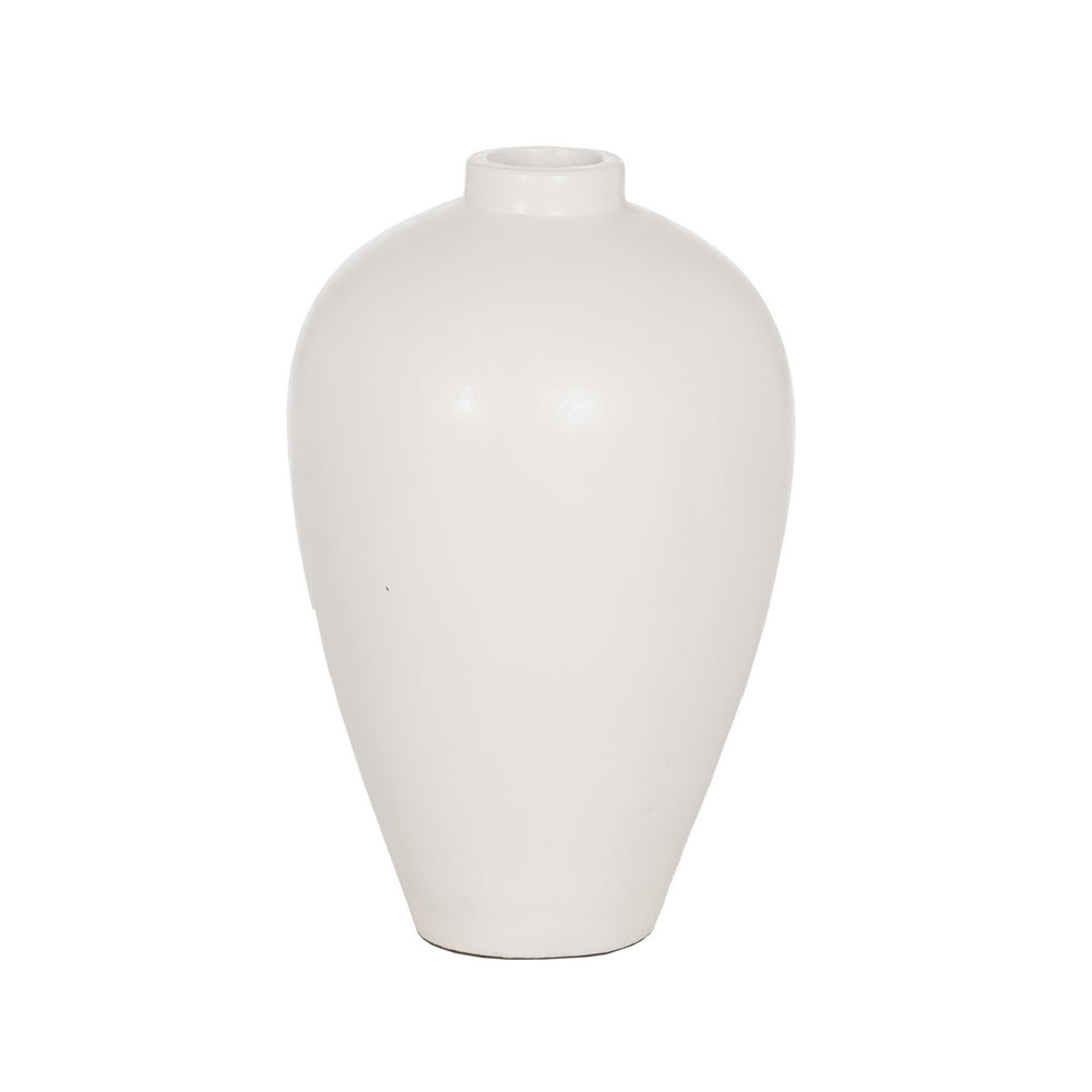 JARRÓN BLANCO TERRACOTA DECORACIÓN 38 X 38 X 60 CM