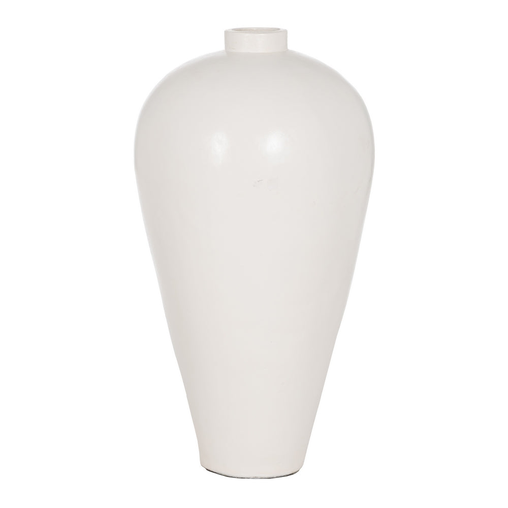 JARRÓN BLANCO TERRACOTA DECORACIÓN 51 X 51 X 100 CM