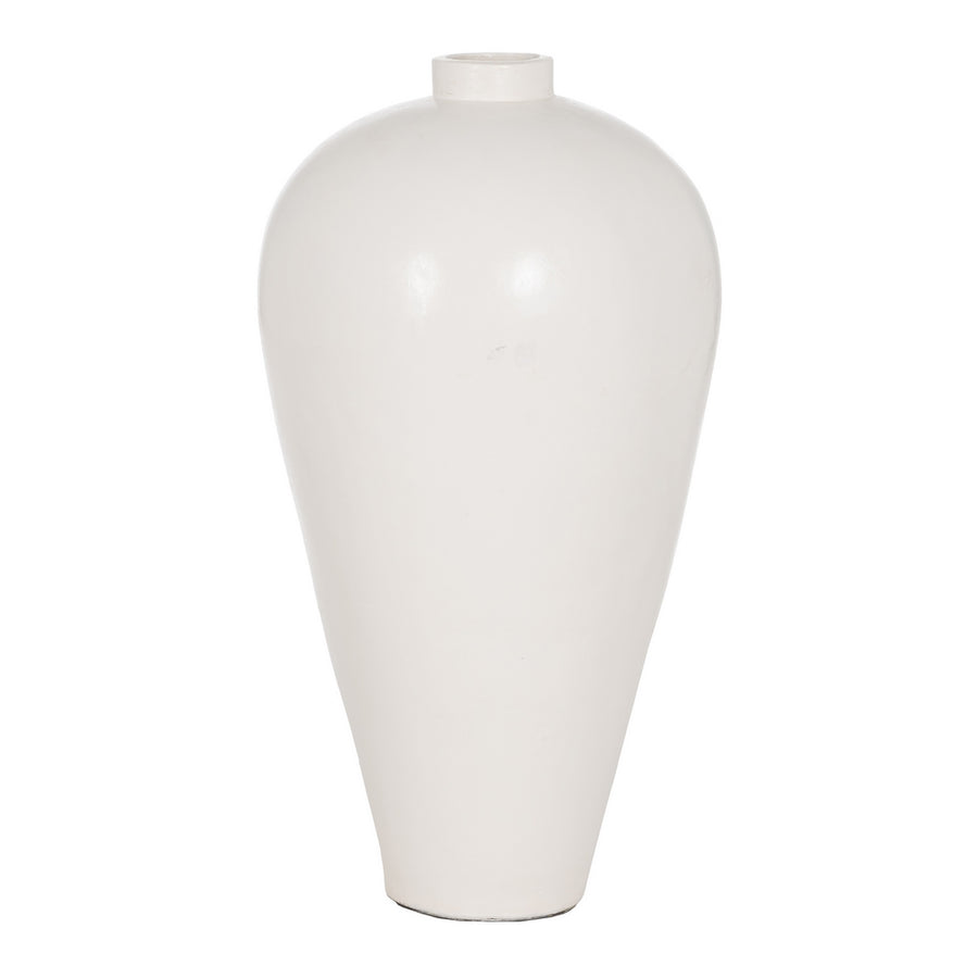 WHITE TERRACOTTA DECORATION VASE 51 X 51 X 100 CM