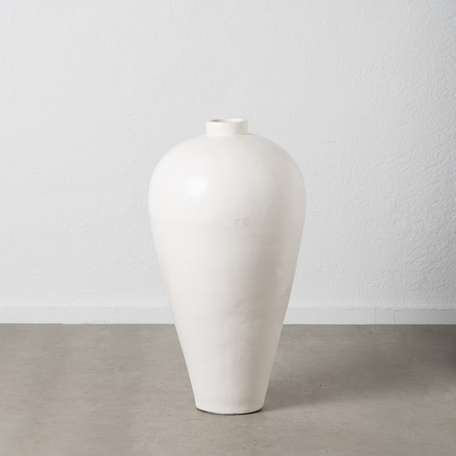 JARRÓN BLANCO TERRACOTA DECORACIÓN 51 X 51 X 100 CM