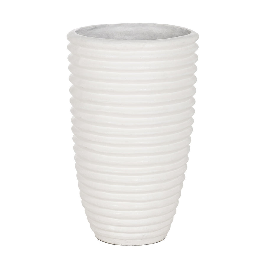JARRÓN BLANCO FIBRA DE CEMENTO 82 X 82 X 120 CM