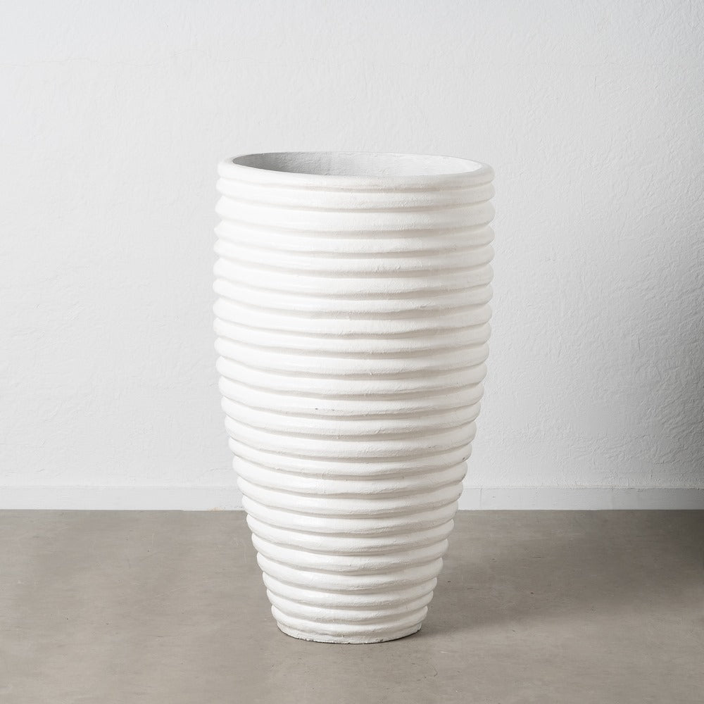 JARRÓN BLANCO FIBRA DE CEMENTO 82 X 82 X 120 CM