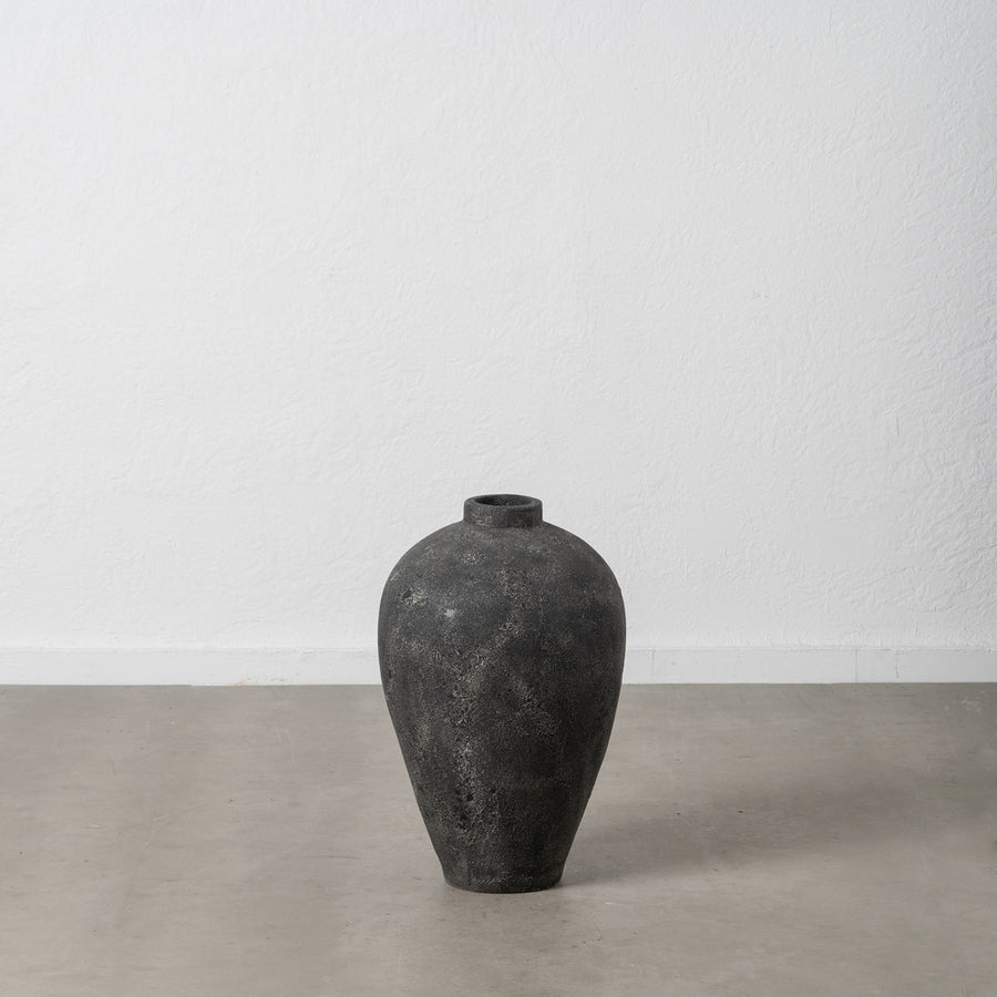 JARRÓN GRIS TERRACOTA DECORACIÓN 38 X 38 X 60 CM