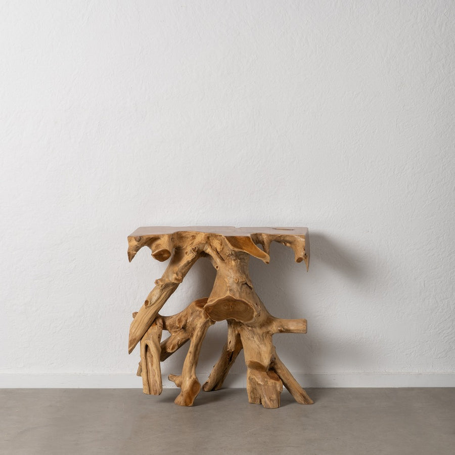 NATURAL TEAK WOOD CONSOLE TABLE 80 X 40 X 80 CM