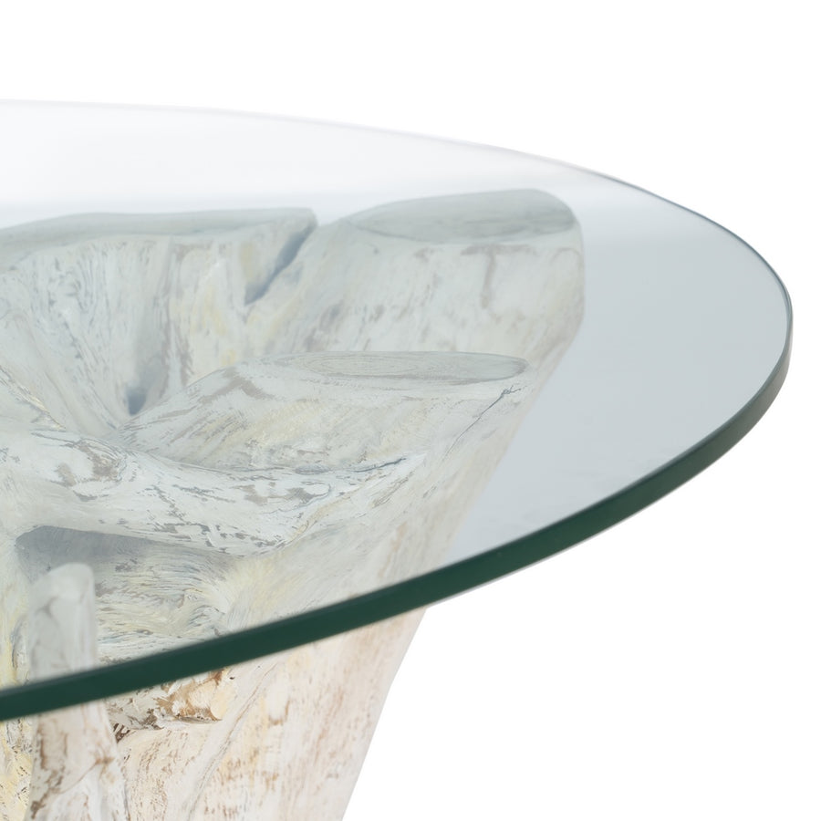 MESA CENTRO BLANCO ROZADO 90 X 90 X 45 CM