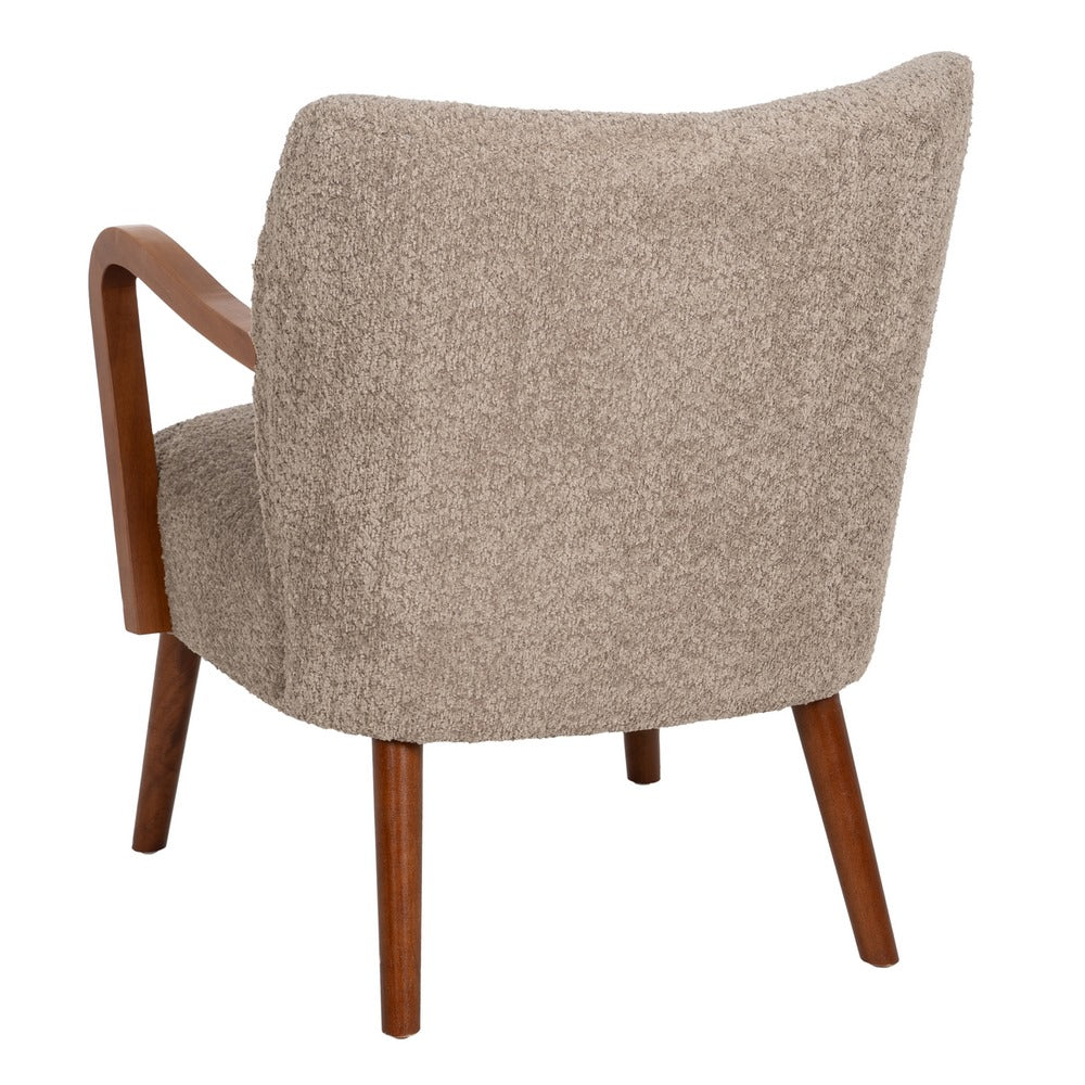 SILLÓN TAUPE TEJIDO-MADERA DECORACIÓN 56 X 56 X 78 CM
