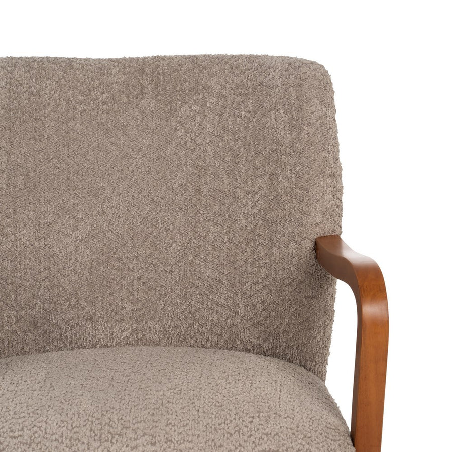 SILLÓN TAUPE TEJIDO-MADERA DECORACIÓN 56 X 56 X 78 CM