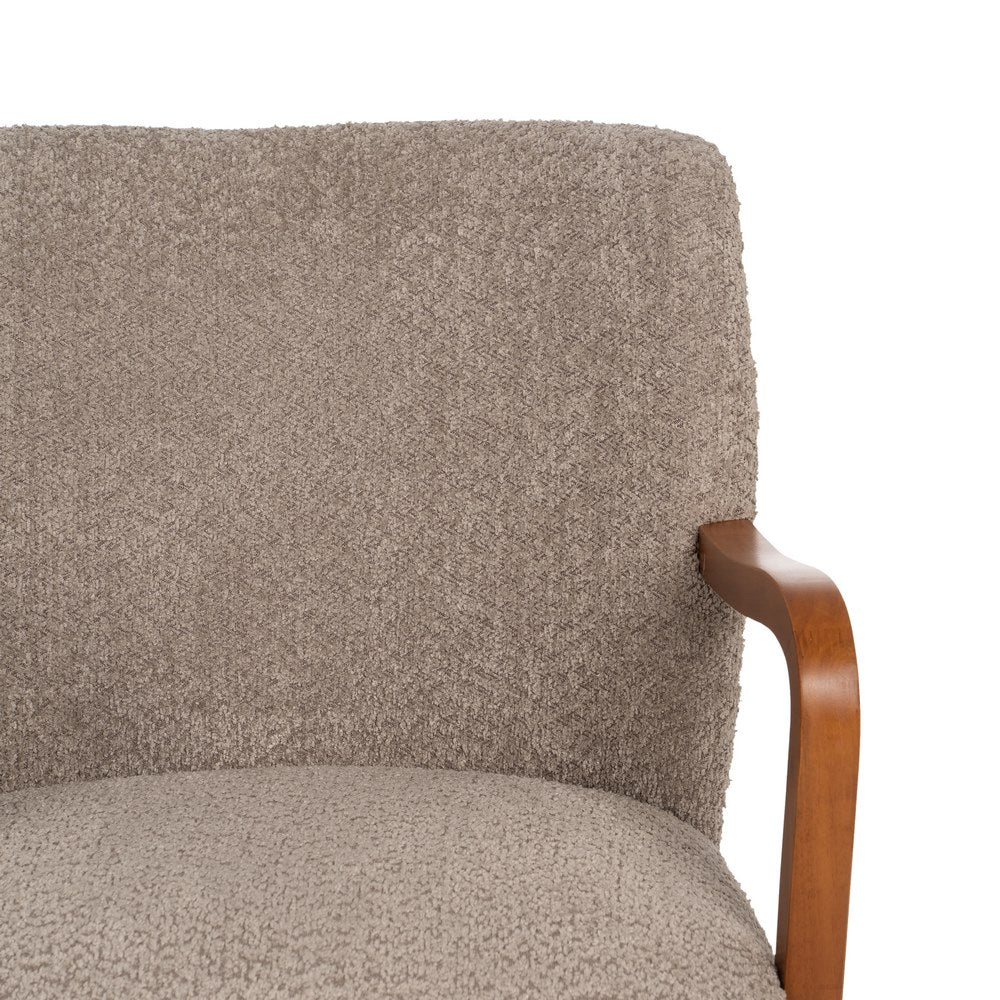 SILLÓN TAUPE TEJIDO-MADERA DECORACIÓN 56 X 56 X 78 CM
