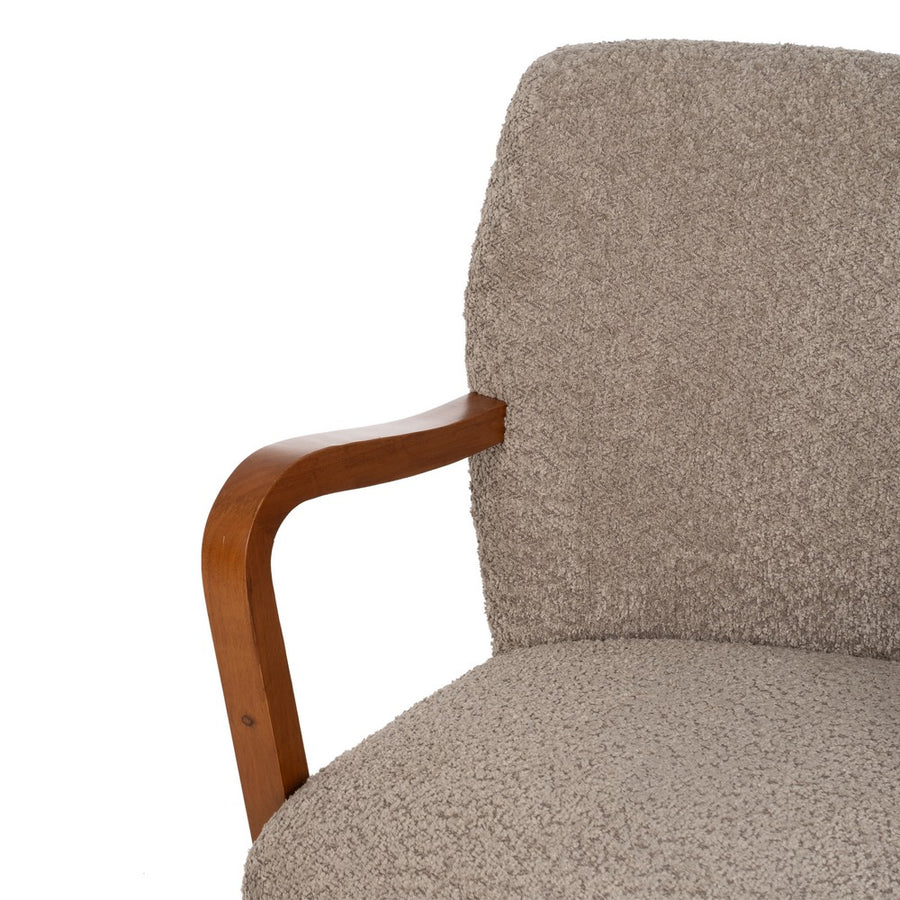 SILLÓN TAUPE TEJIDO-MADERA DECORACIÓN 56 X 56 X 78 CM