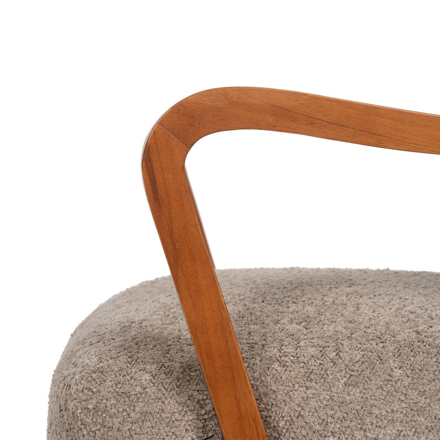 SILLÓN TAUPE TEJIDO-MADERA DECORACIÓN 56 X 56 X 78 CM