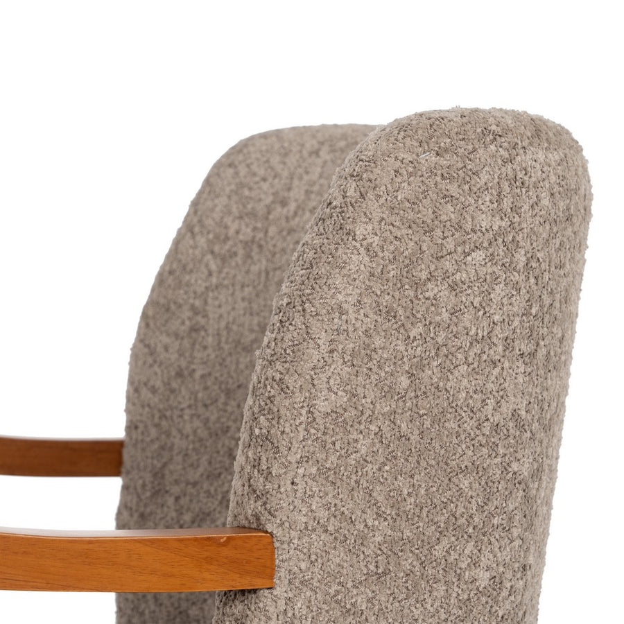 SILLÓN TAUPE TEJIDO-MADERA DECORACIÓN 56 X 56 X 78 CM