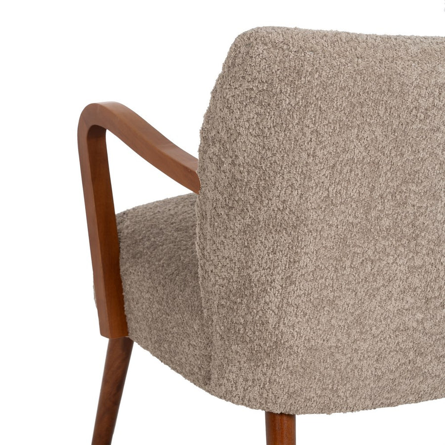 SILLÓN TAUPE TEJIDO-MADERA DECORACIÓN 56 X 56 X 78 CM