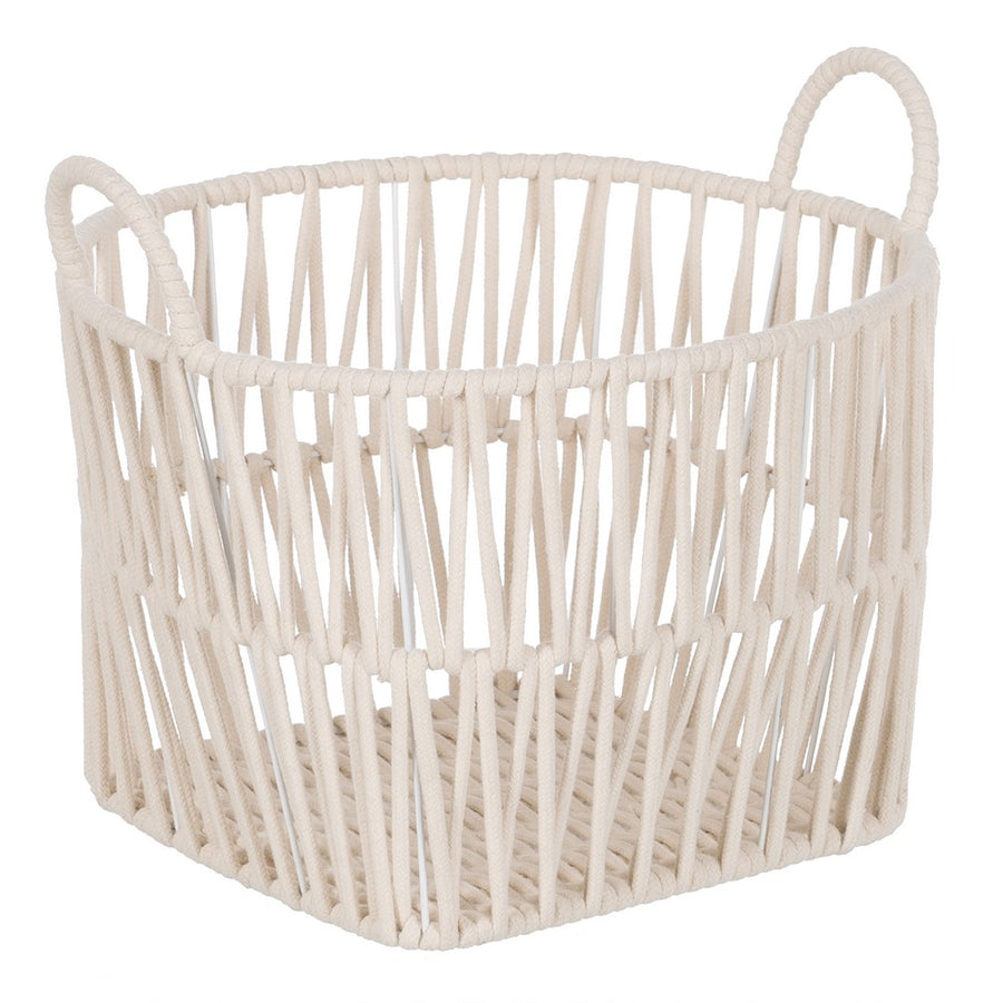 S/3 CESTOS BLANCO ALGODÓN DECORACIÓN 38 X 38 X 32 CM