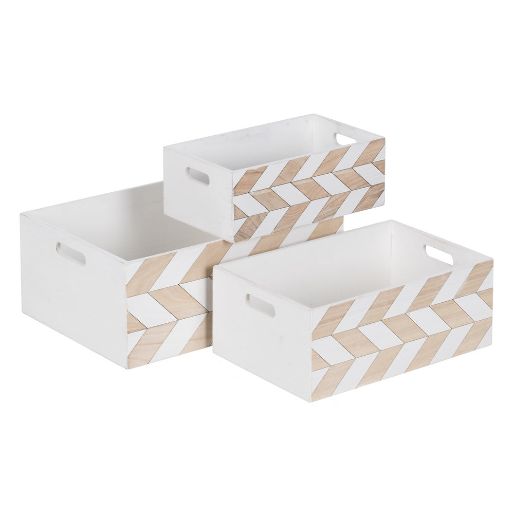 S/3 CAJAS BLANCO-NATURAL MADERA PAULONIA 44 X 31 X 18 CM