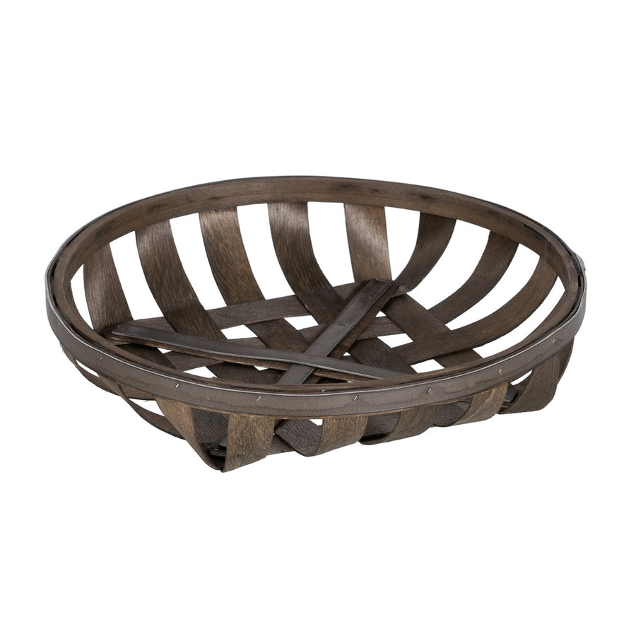 S/3 CESTAS MARRÓN MADERA DECORACIÓN 51 X 51 X 9 CM