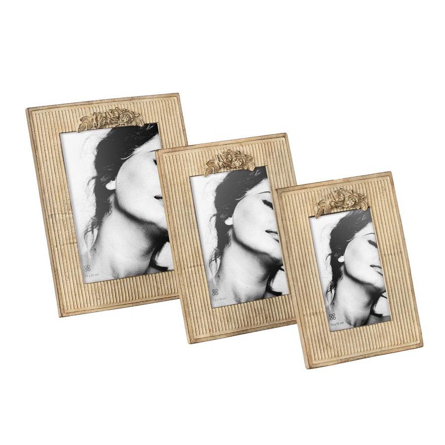 PORTAFOTOS 10X15 BEIGE POLIRESINA 17,20 X 2,50 X 22,20 CM