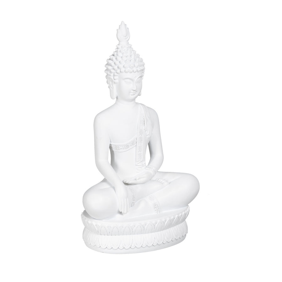 FIGURA BUDA BLANCO POLIRESINA DECORACIÓN 19,20 X 12 X 32,50