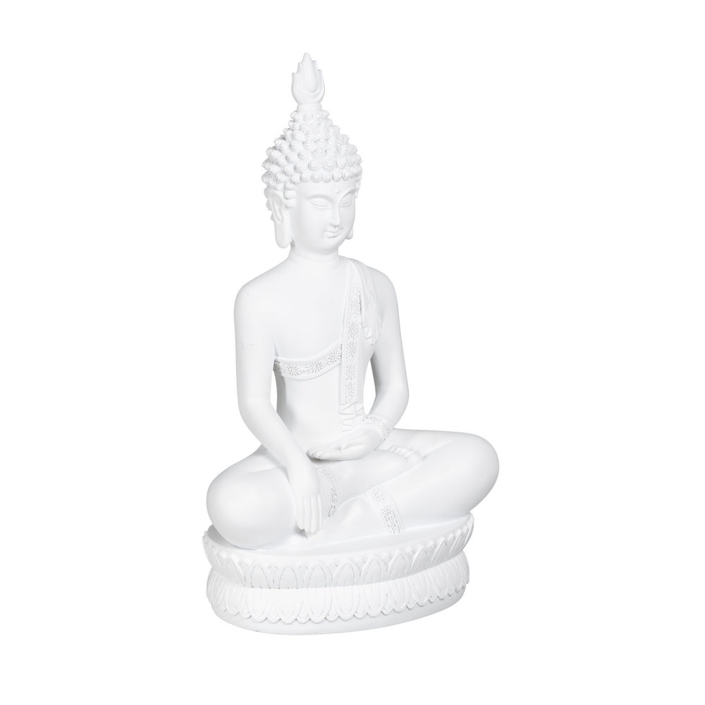 FIGURA BUDA BLANCO POLIRESINA DECORACIÓN 19,20 X 12 X 32,50