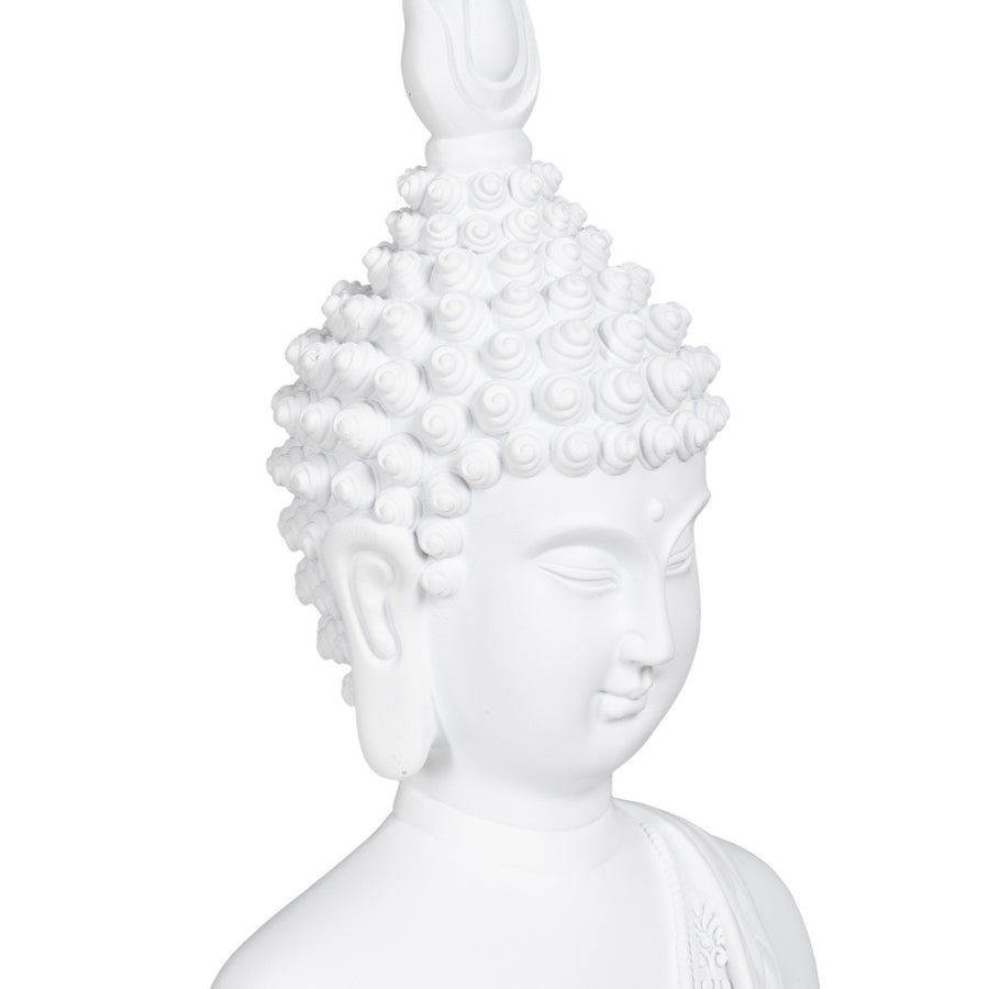 WHITE BUDDHA FIGURE POLYRESIN DECORATION 19.20 X 12 X 32.50