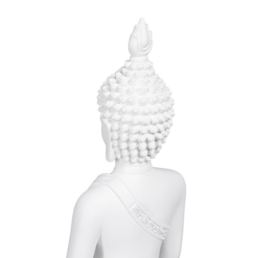 WHITE BUDDHA FIGURE POLYRESIN DECORATION 19.20 X 12 X 32.50
