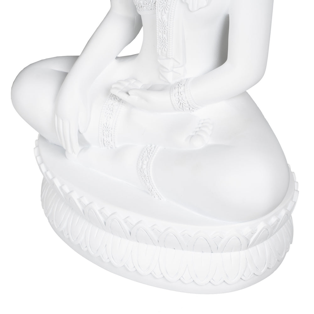 FIGURA BUDA BLANCO POLIRESINA DECORACIÓN 19,20 X 12 X 32,50