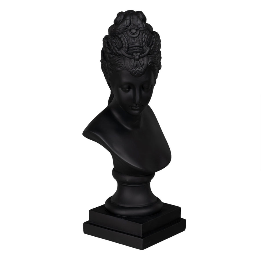 FIGURA BUSTO NEGRO POLIRESINA DECORACIÓN 16,70 X 14,50 X 39