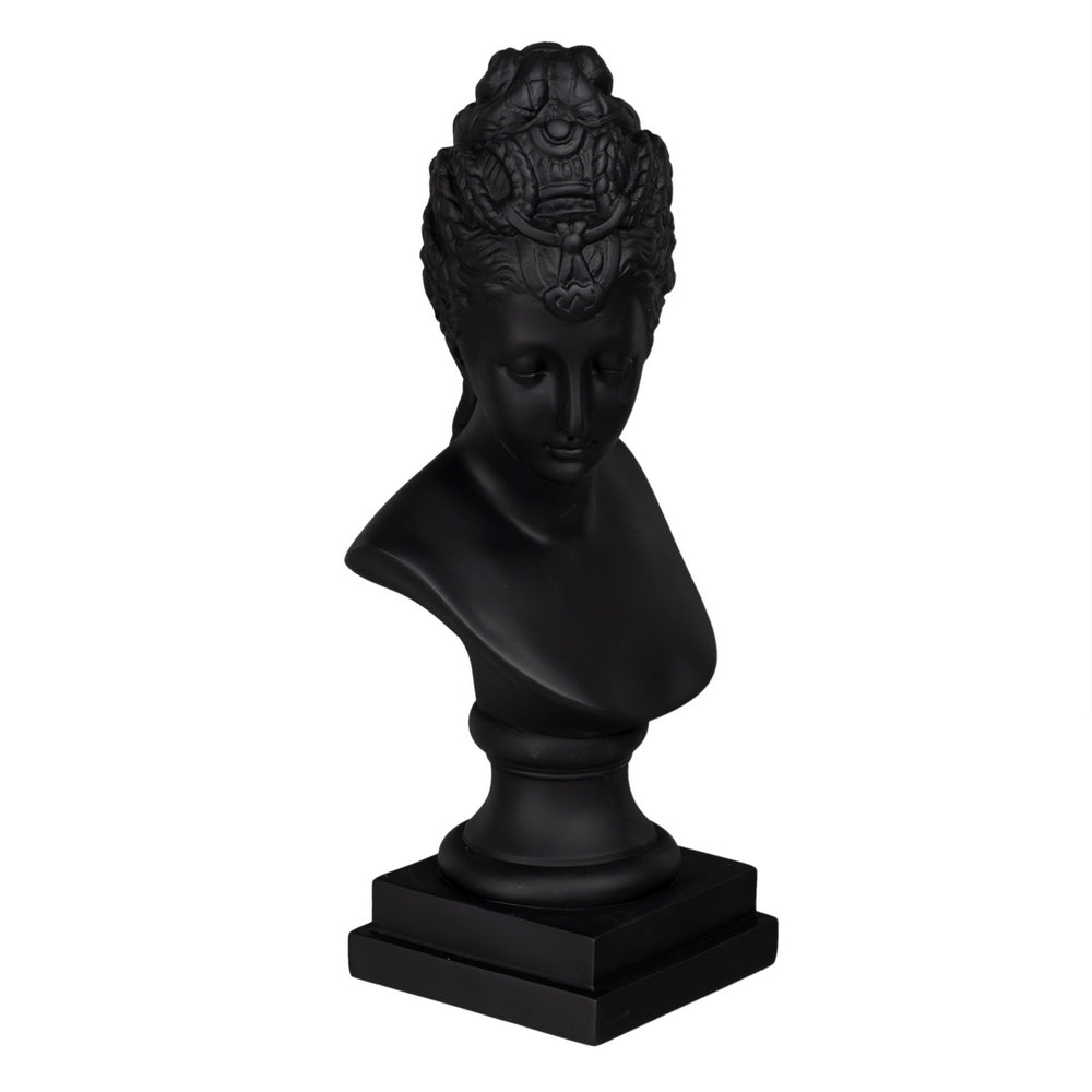 BLACK POLYRESIN BUST FIGURE DECORATION 16.70 X 14.50 X 39
