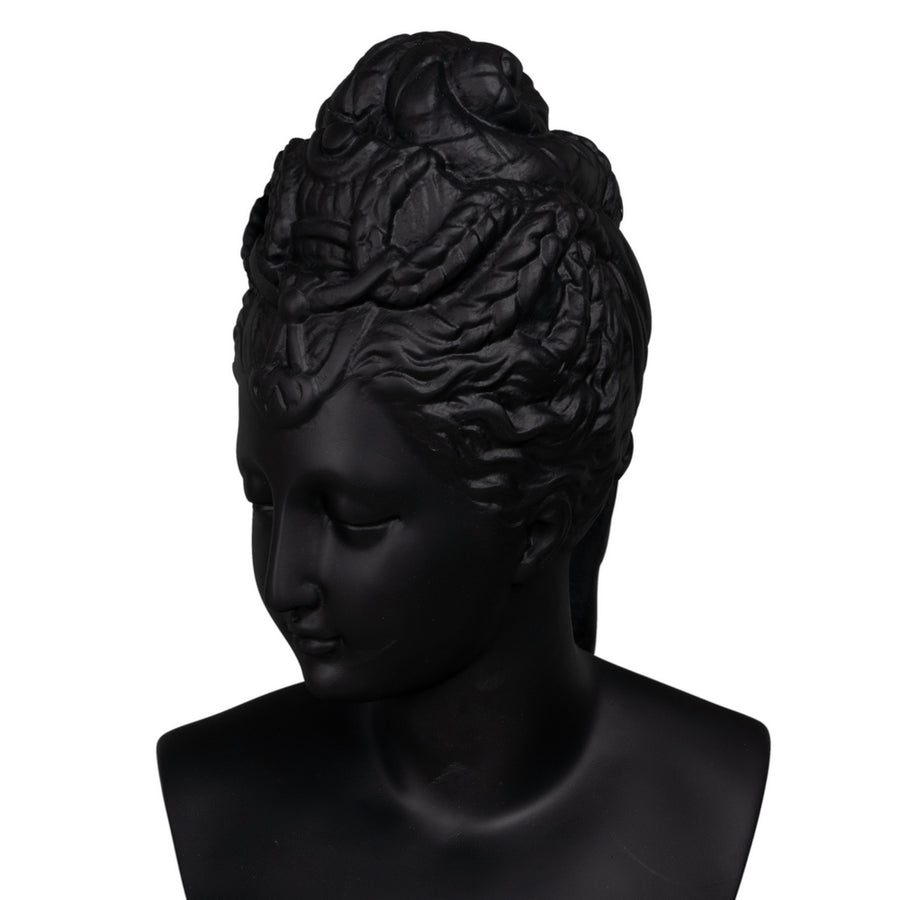FIGURA BUSTO NEGRO POLIRESINA DECORACIÓN 16,70 X 14,50 X 39