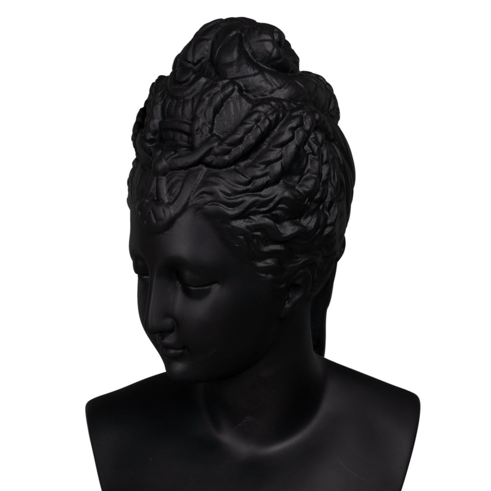 BLACK POLYRESIN BUST FIGURE DECORATION 16.70 X 14.50 X 39