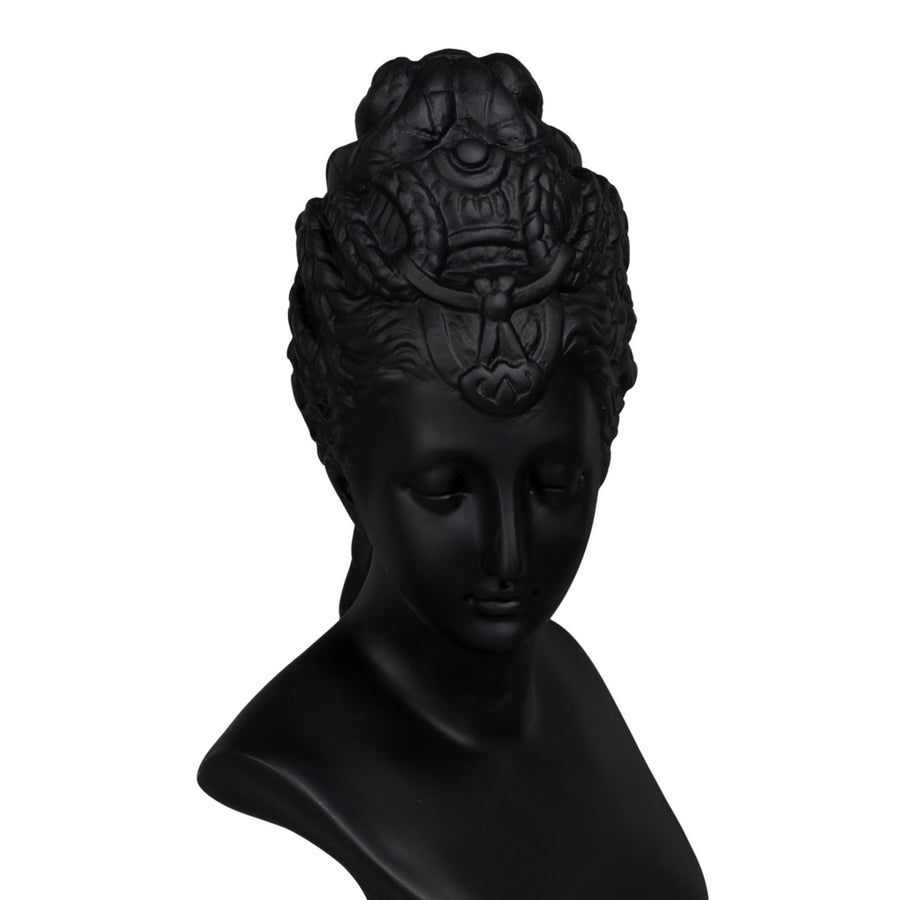FIGURA BUSTO NEGRO POLIRESINA DECORACIÓN 16,70 X 14,50 X 39