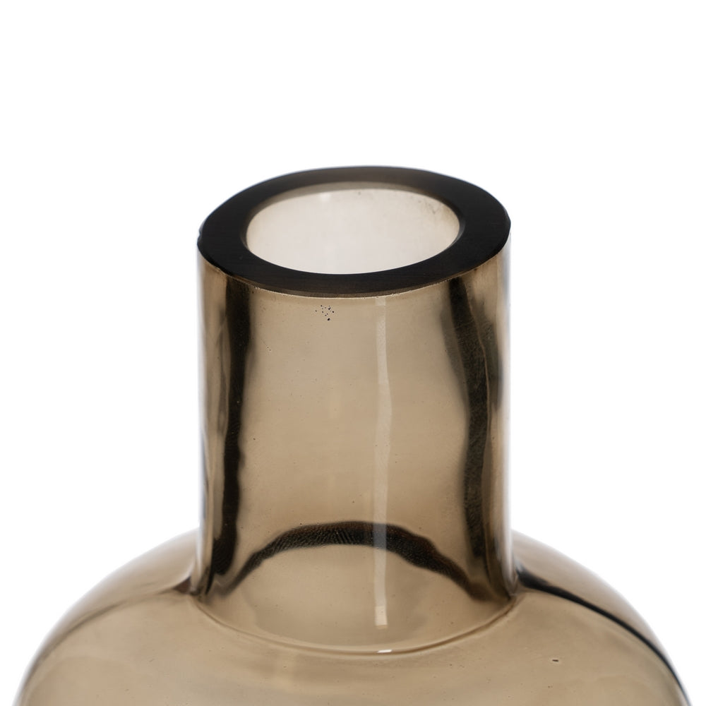 BROWN GLASS DECORATIVE BOTTLE 8.50 X 8.50 X 23.50 CM