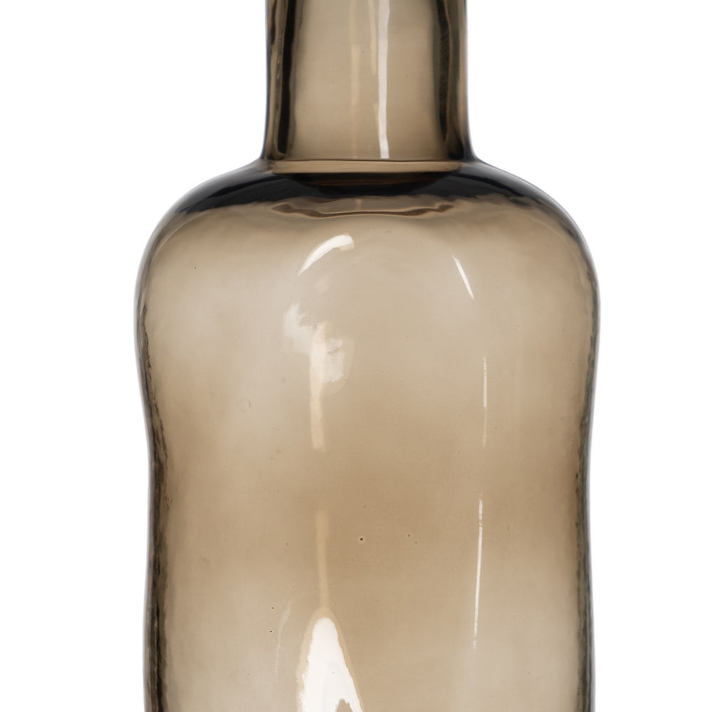 BROWN GLASS DECORATIVE BOTTLE 8.50 X 8.50 X 23.50 CM