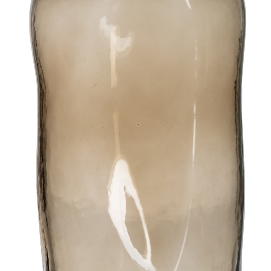 BOTELLA MARRÓN CRISTAL DECORACIÓN 8,50 X 8,50 X 23,50 CM