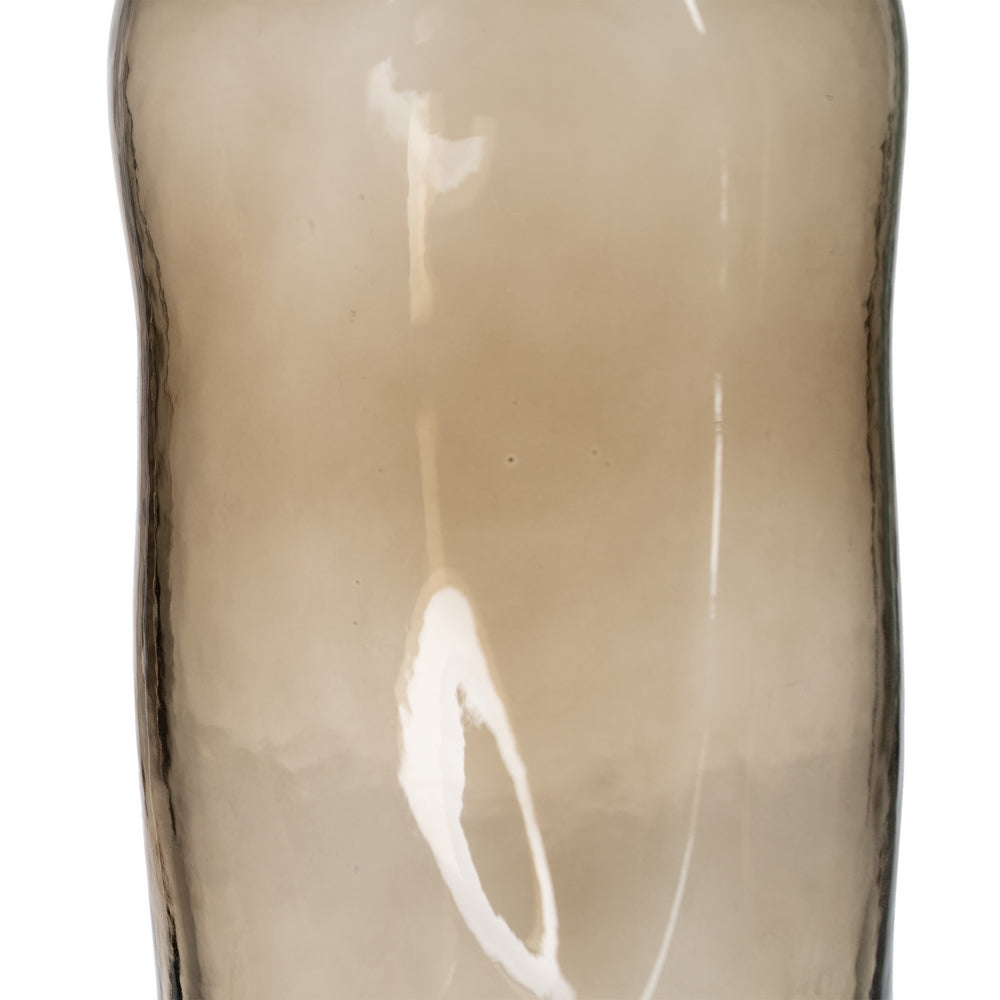 BROWN GLASS DECORATIVE BOTTLE 8.50 X 8.50 X 23.50 CM