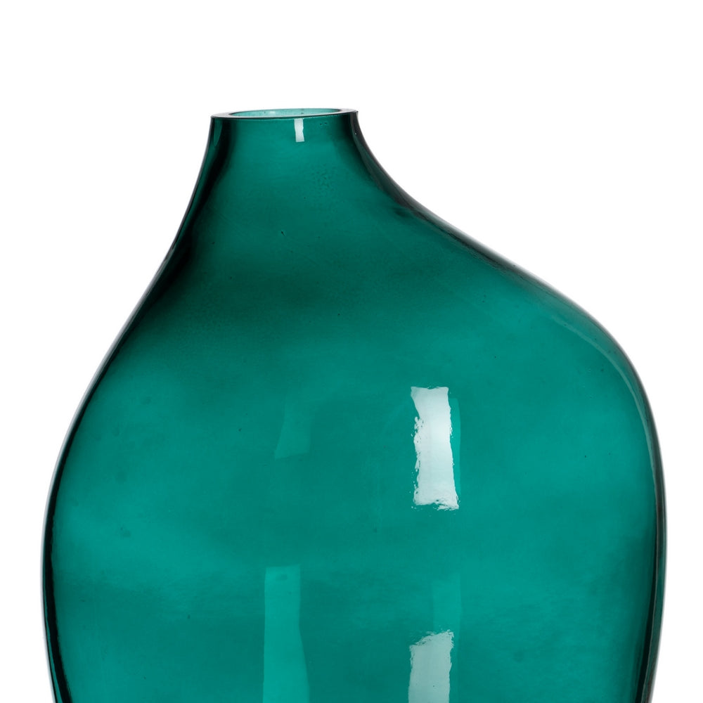 JARRÓN VERDE CRISTAL DECORACIÓN 12,50 X 8,50 X 24 CM