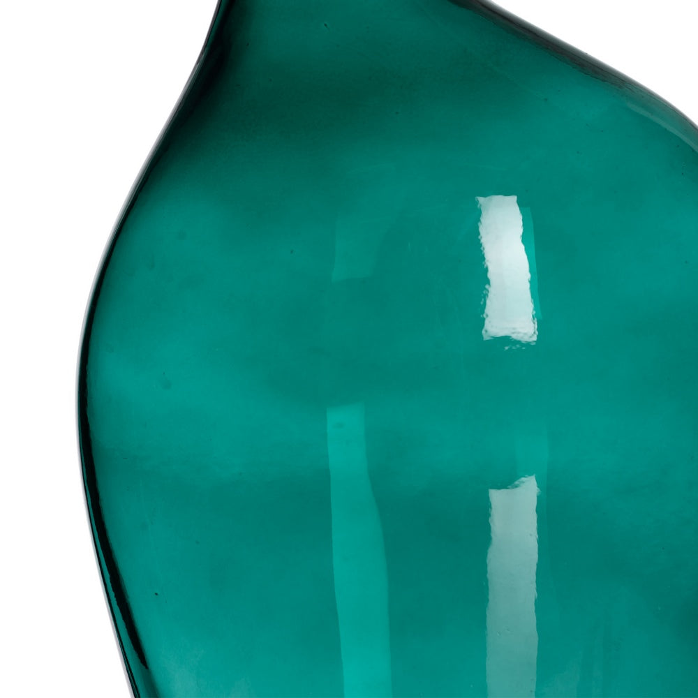JARRÓN VERDE CRISTAL DECORACIÓN 12,50 X 8,50 X 24 CM