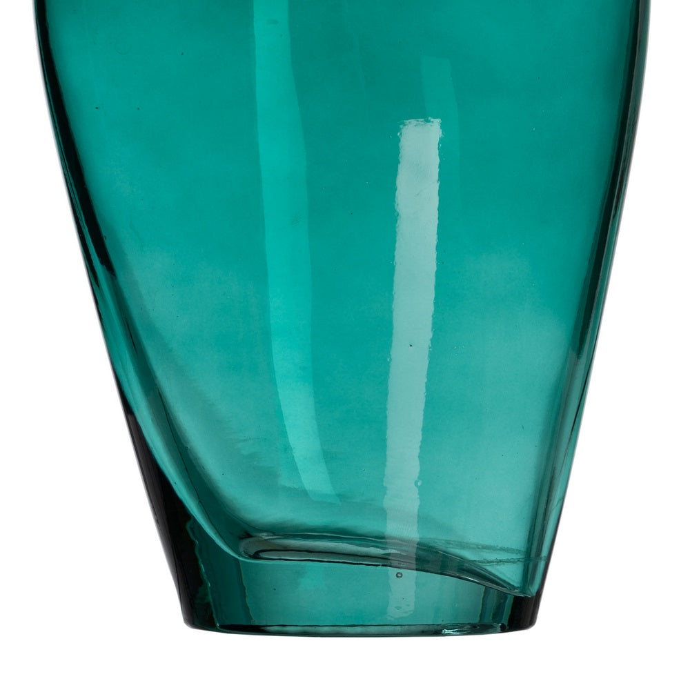 JARRÓN VERDE CRISTAL DECORACIÓN 12,50 X 8,50 X 24 CM