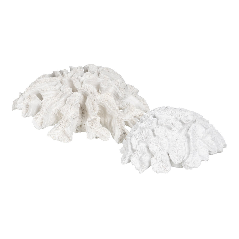 FIGURA CORAL BLANCO RESINA DECORACI�N 23 X 22 X 11 CM